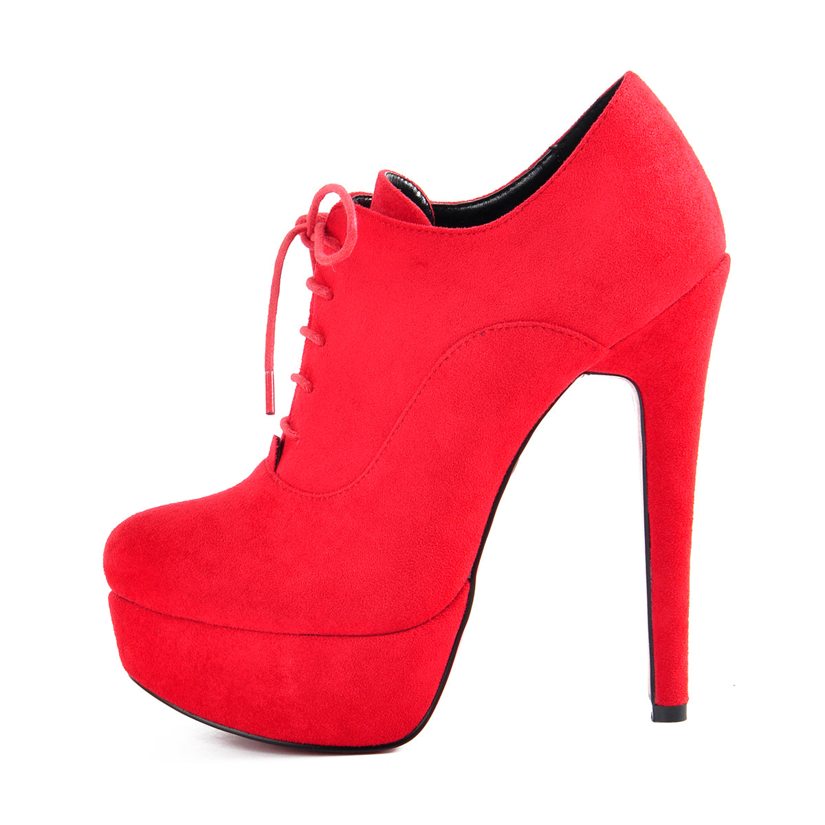 Platform Lace-up High Heels Suede Crossdressing Ankle Boots