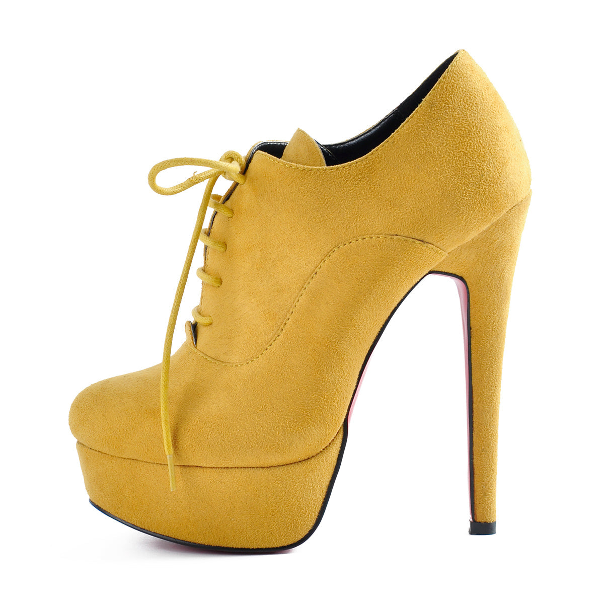 Platform Lace-up High Heels Suede Crossdressing Ankle Boots