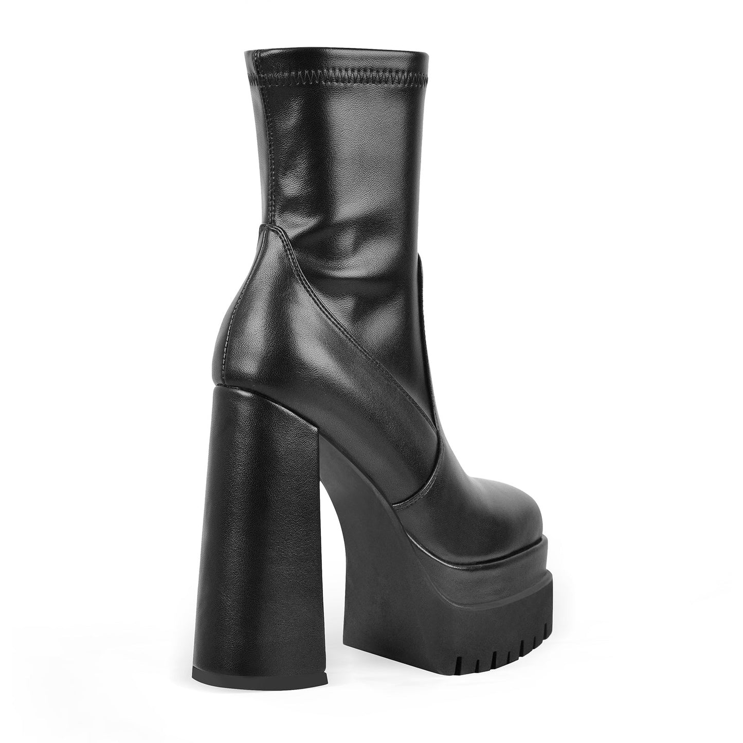 Double Platform Zipper Chunky Heel Crossdressing Ankle Boots