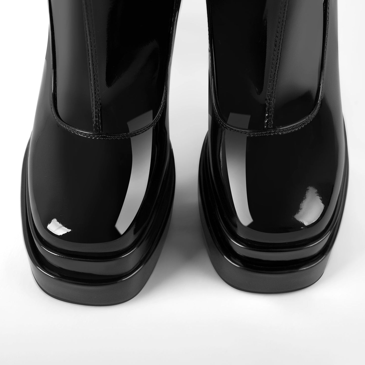 Patent Platform Chunky Over The Knee Thigh Crossdressing Boots