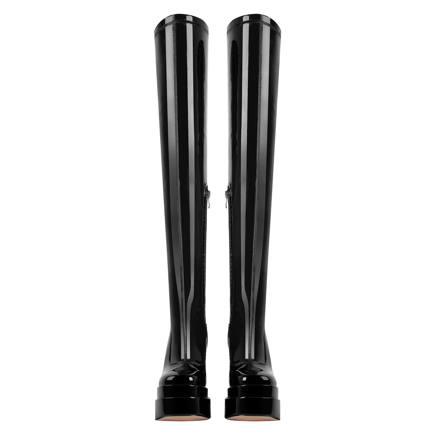 Patent Platform Chunky Over The Knee Thigh Crossdressing Boots