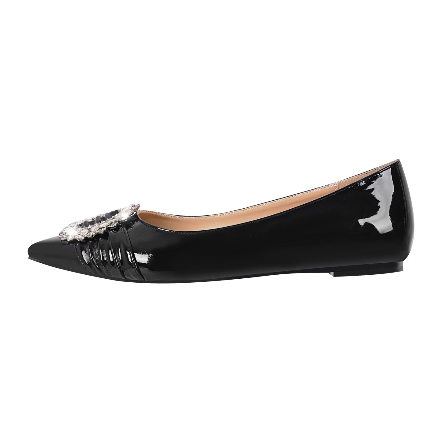 Rhinestone Wreath Pointed Toe Crossdressing Flats