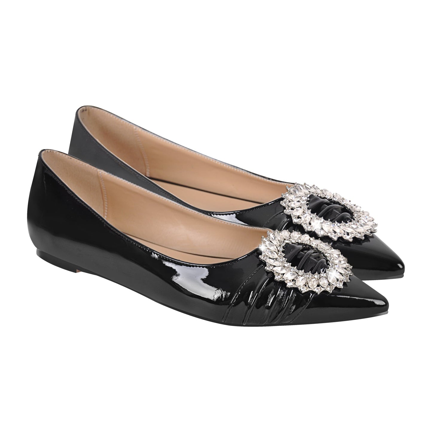 Rhinestone Wreath Pointed Toe Crossdressing Flats