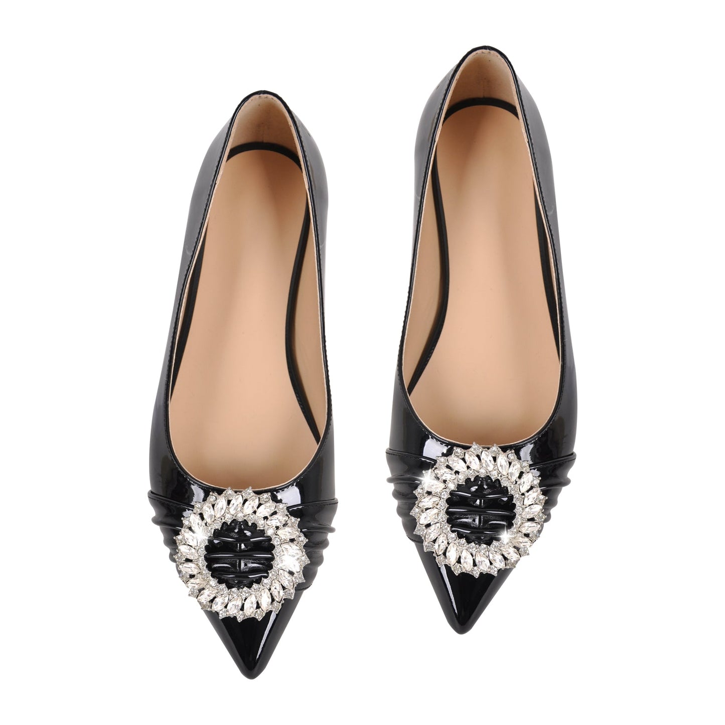 Rhinestone Wreath Pointed Toe Crossdressing Flats