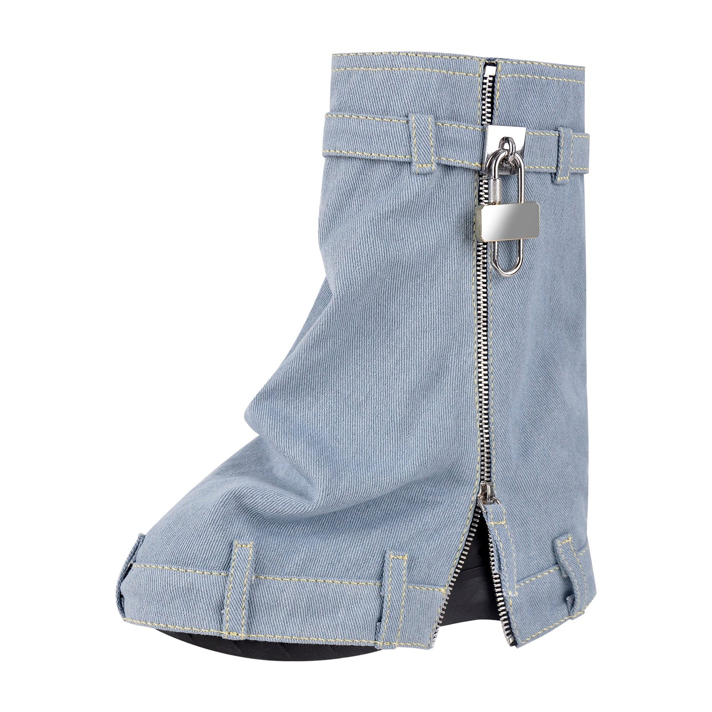 Round Toe Wedge Heel Fold Over Mid-calf Crossdressing Boots