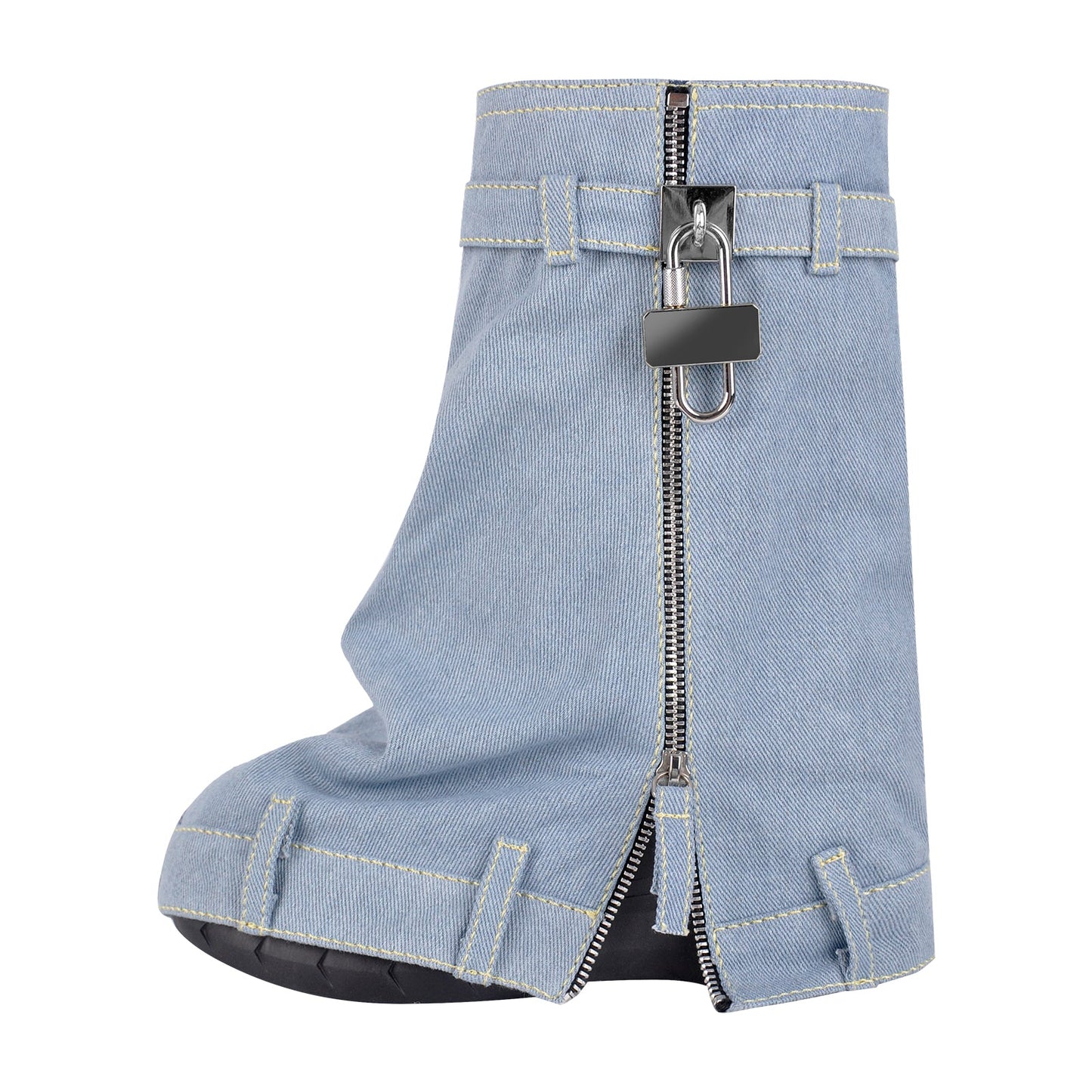 Round Toe Wedge Heel Fold Over Mid-calf Crossdressing Boots
