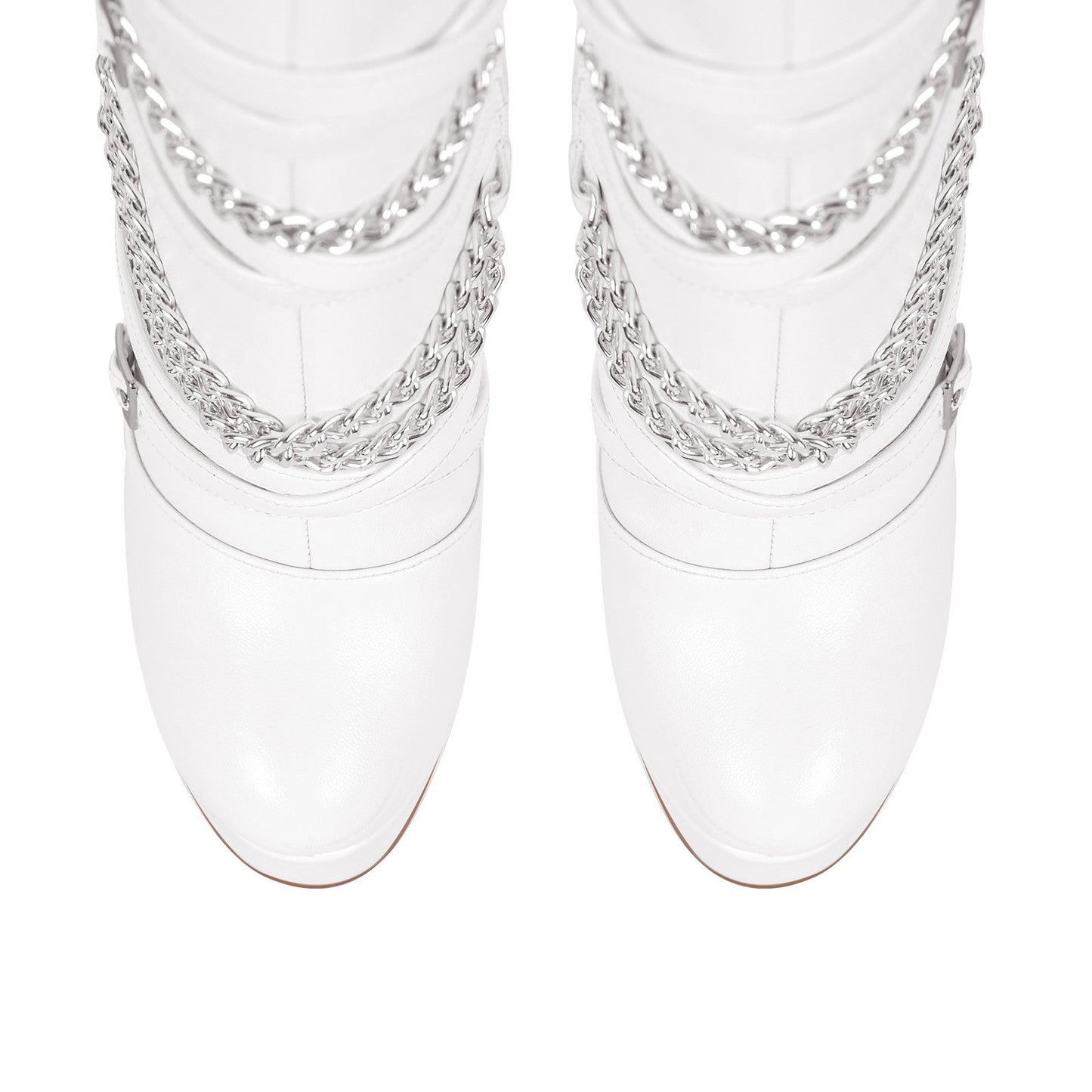 Chain Round Toe Platform Stilettos Over The Knee Crossdressing Boots