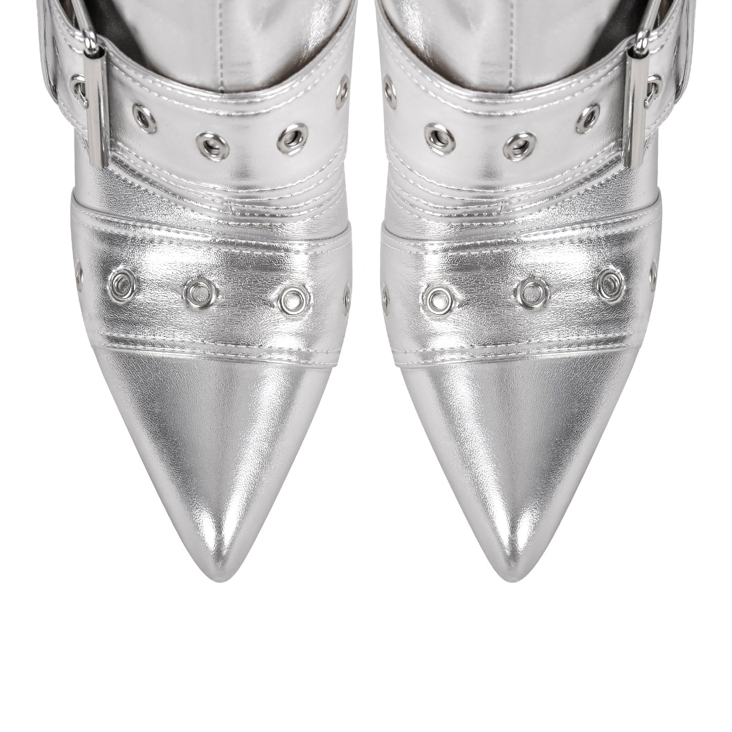 Multi Buckle Strap Thigh High Pointed Toe Stiletto Crossdressing Boots