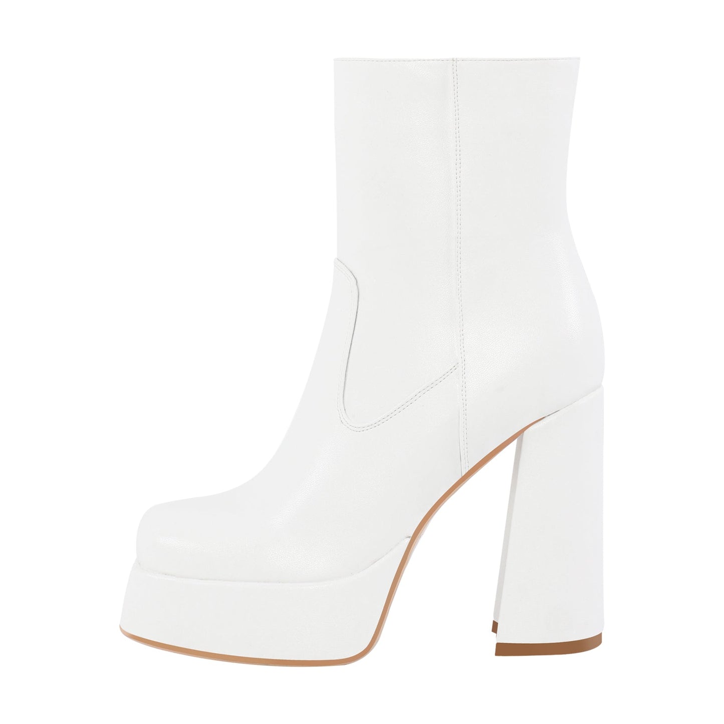 Platform Square Toe Chunky Heel Crossdressing Ankle Boots
