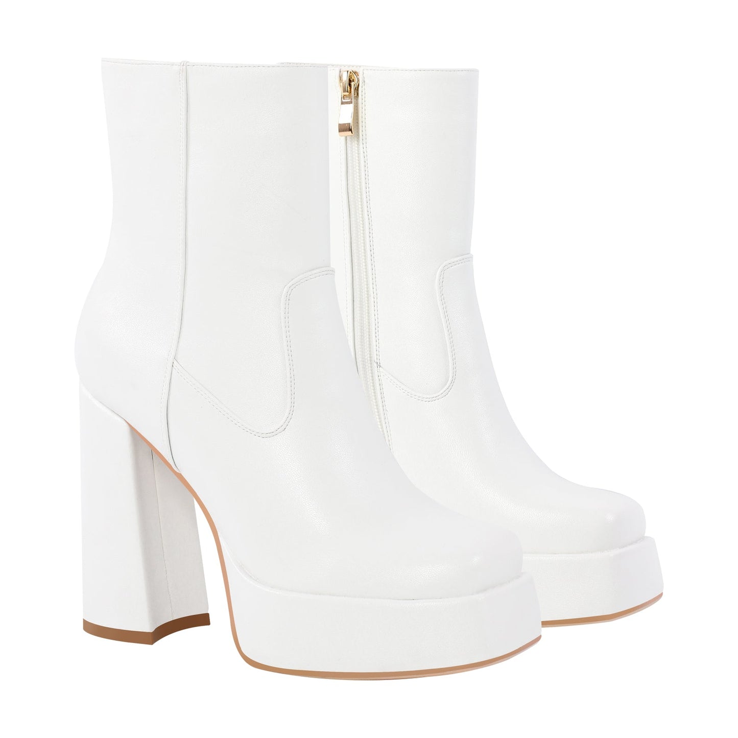 Platform Square Toe Chunky Heel Crossdressing Ankle Boots