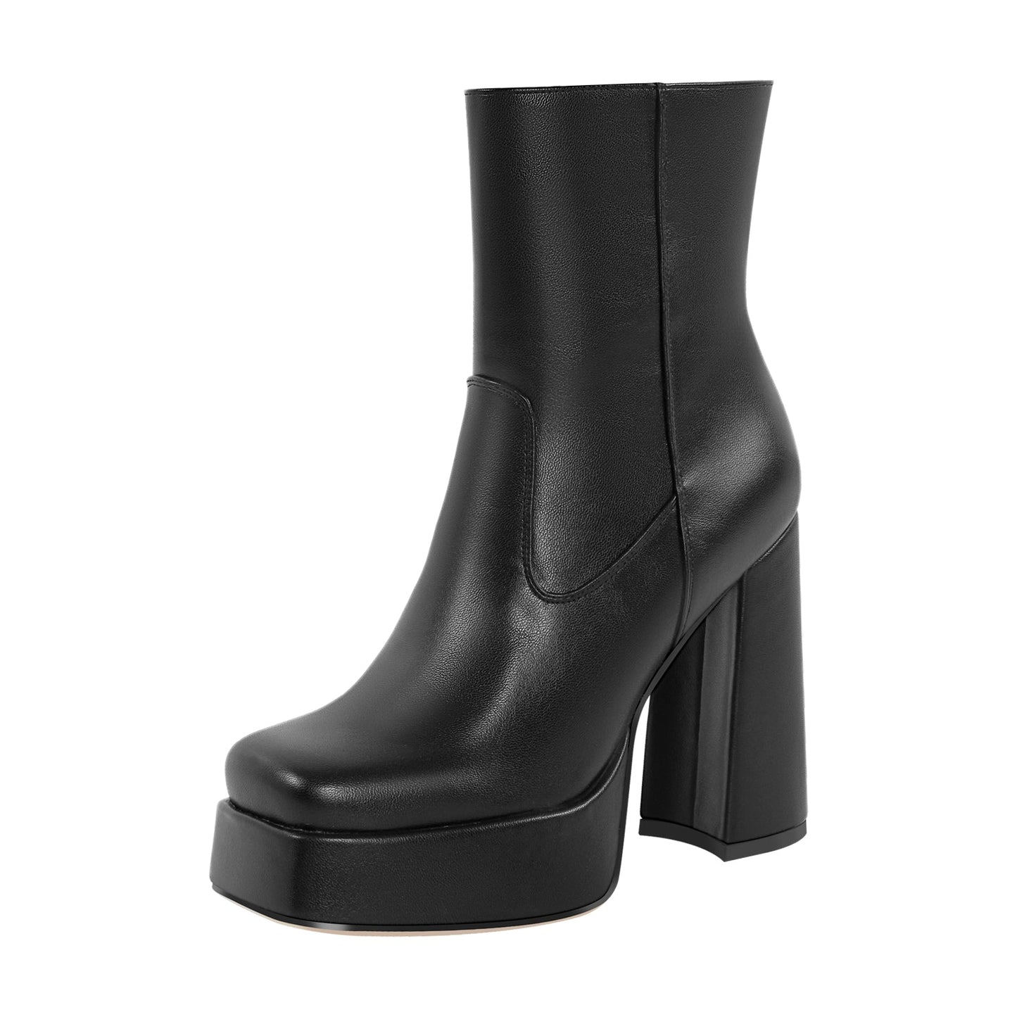 Platform Square Toe Chunky Heel Crossdressing Ankle Boots