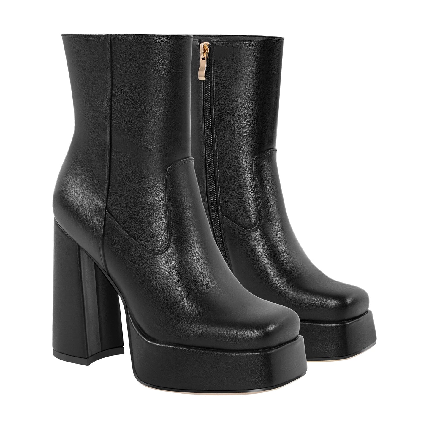 Platform Square Toe Chunky Heel Crossdressing Ankle Boots