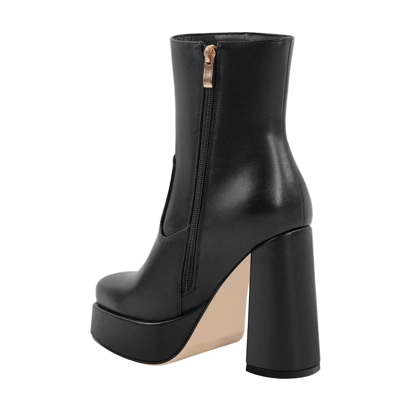 Platform Square Toe Chunky Heel Crossdressing Ankle Boots