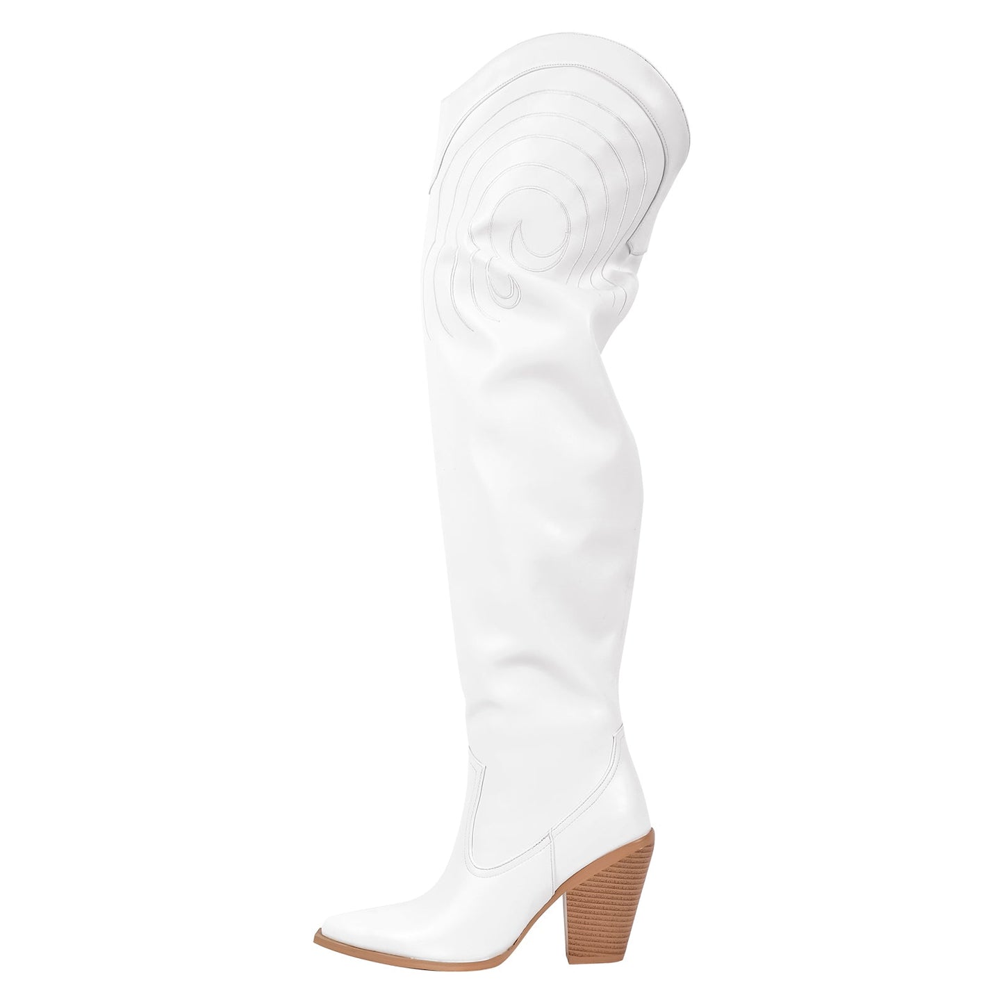 Chunky Heel Over The Knee Western Crossdressing Boots