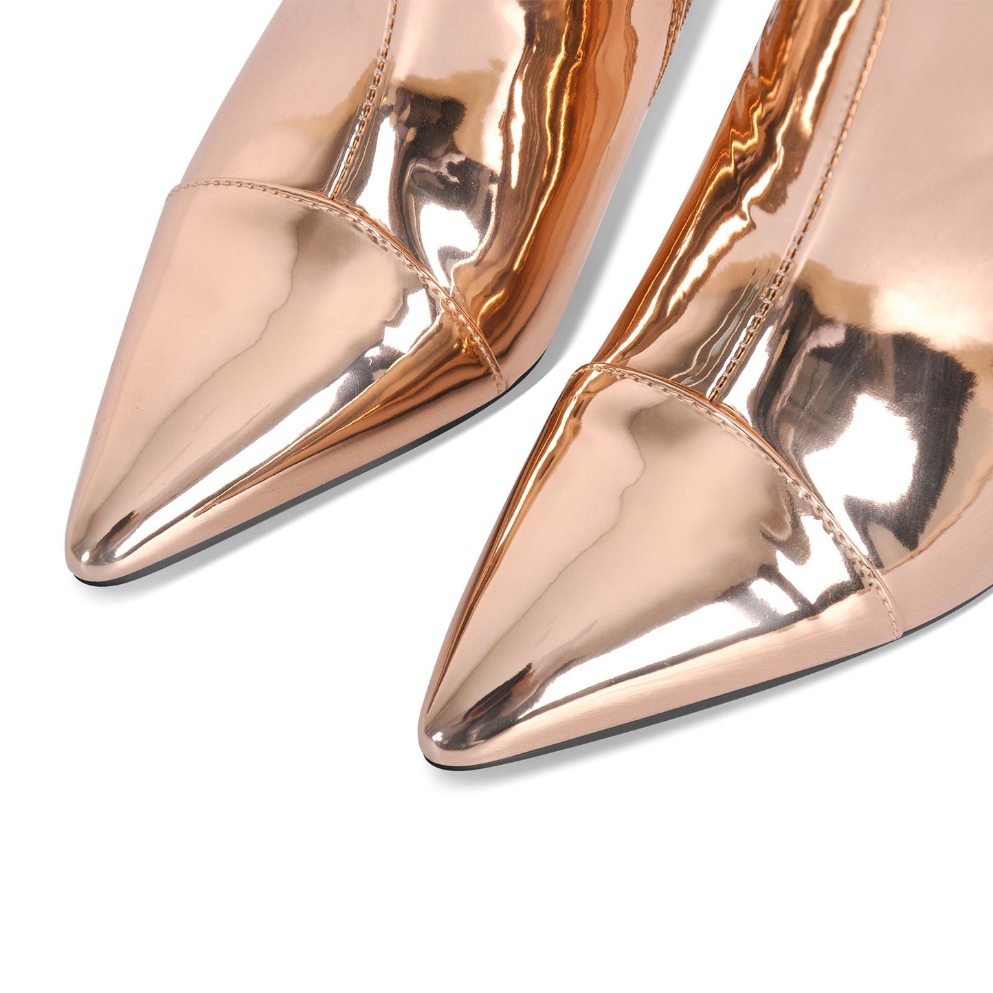 Metallic Leather Stiletto Knee High Crossdressing Boots