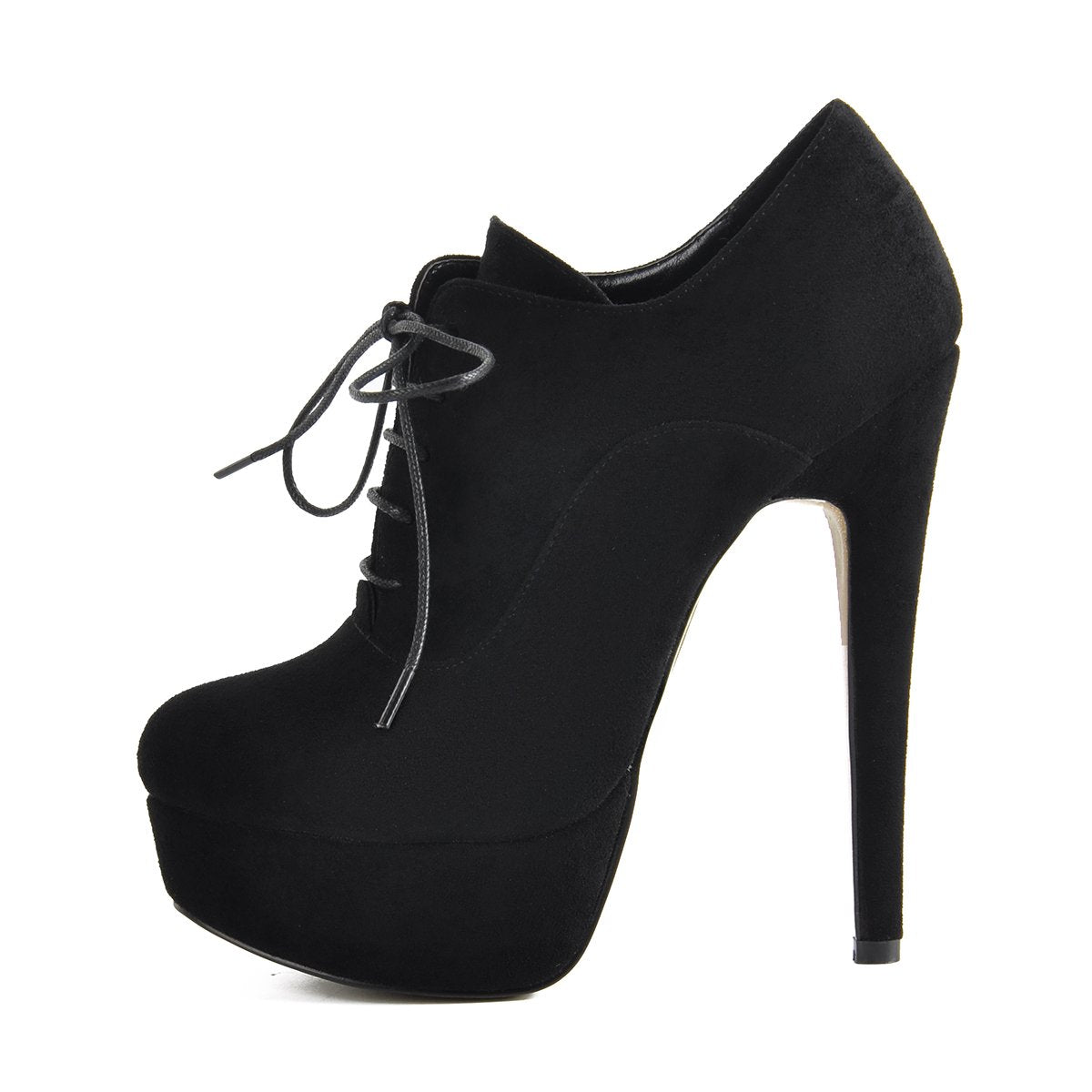 Platform Lace-up High Heels Suede Crossdressing Ankle Boots