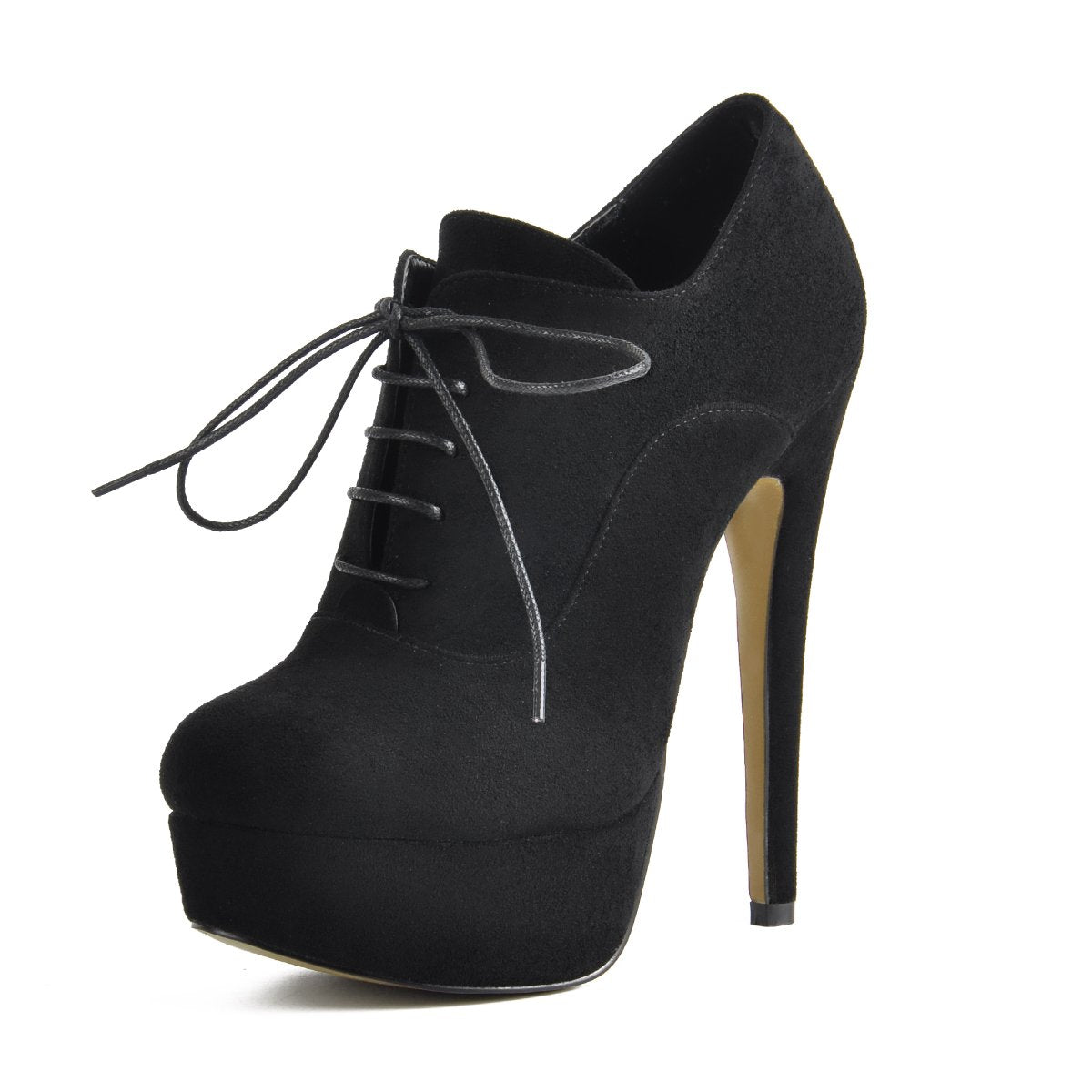 Platform Lace-up High Heels Suede Crossdressing Ankle Boots