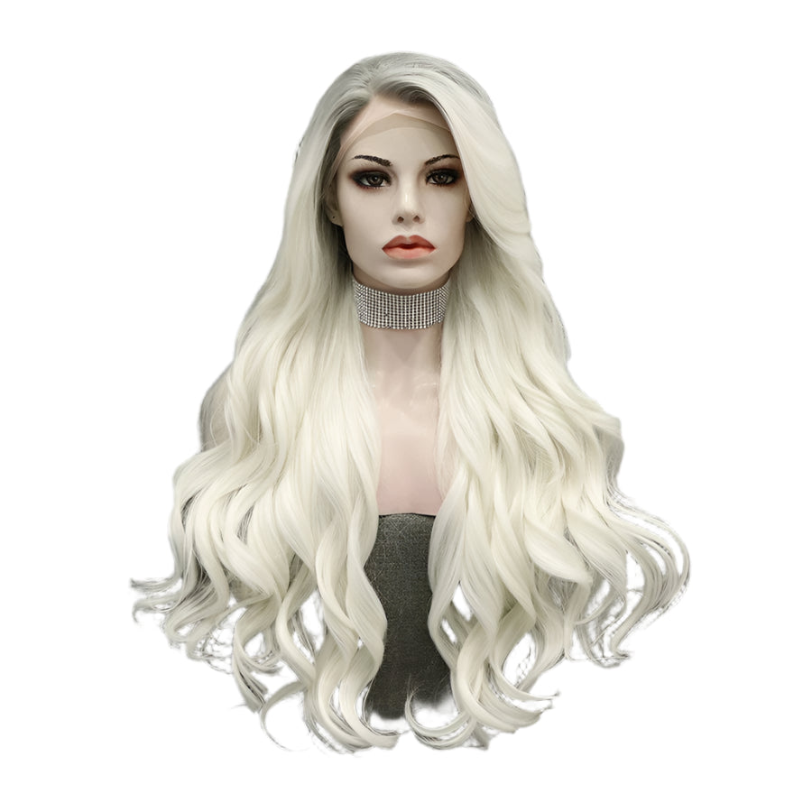 White Blonde Long Crossdressing Wig