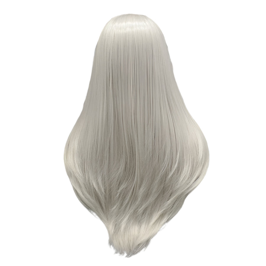 Silver Grey Long Synthetic Lace Front Crossdressing Wig