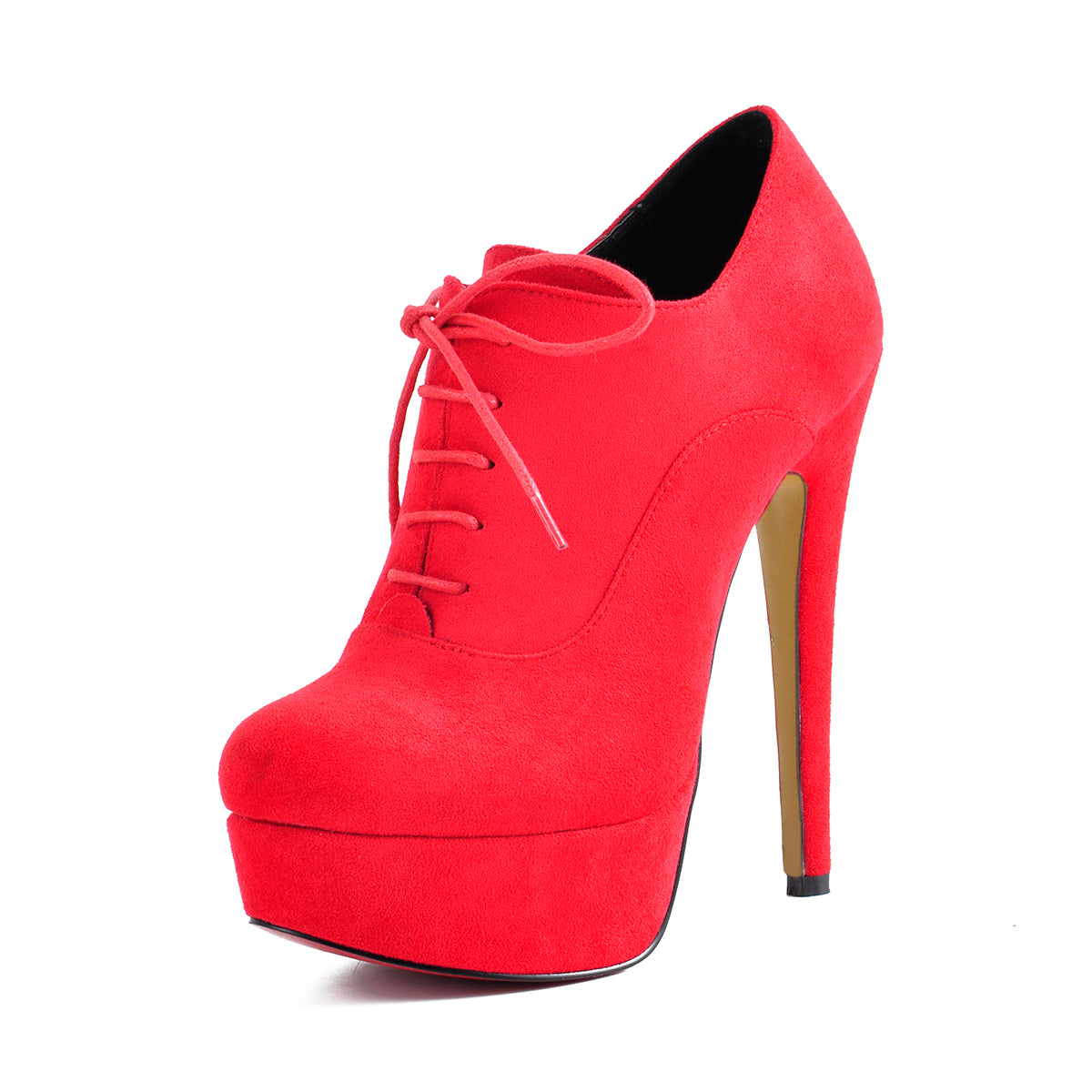Platform Lace-up High Heels Suede Crossdressing Ankle Boots