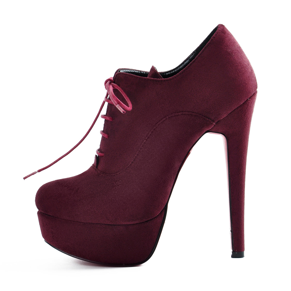 Platform Lace-up High Heels Suede Crossdressing Ankle Boots