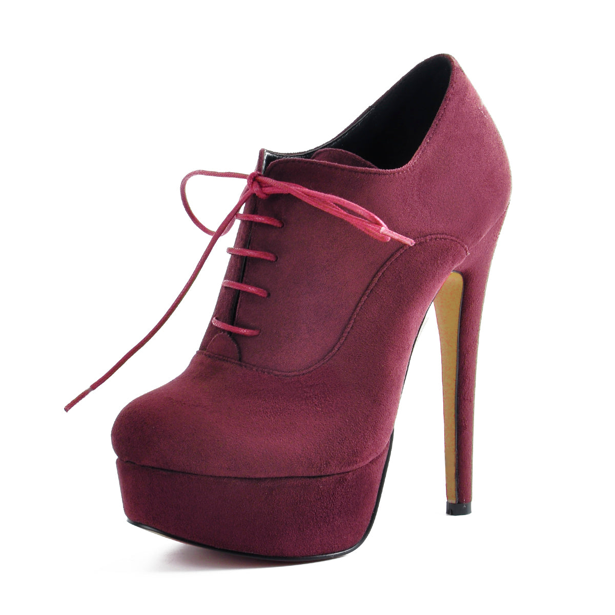 Platform Lace-up High Heels Suede Crossdressing Ankle Boots