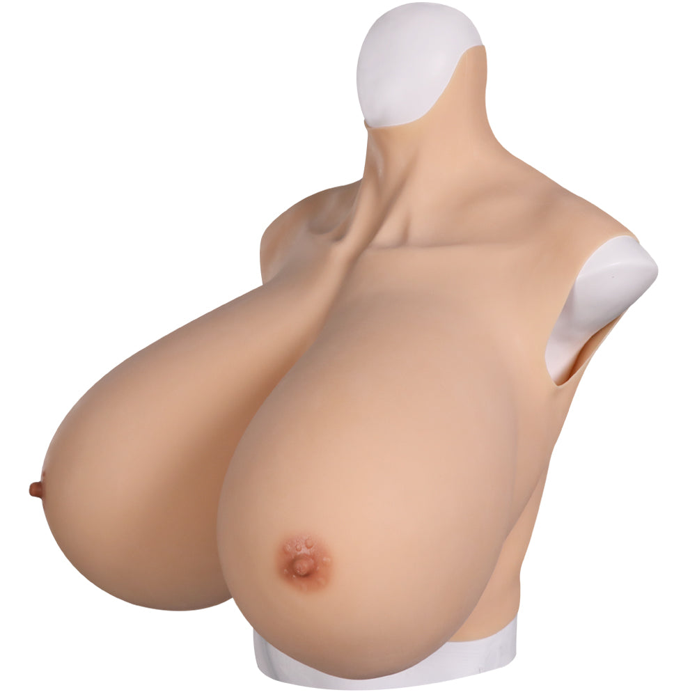 Mega Curves, Max Comfort – Plus-Size Silicone Breastplate with Huge Boobs (No-Oil, Cotton-Filled)