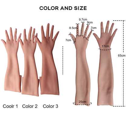 65cm Realistic Female Silicone Gloves With Veins For Cosplay