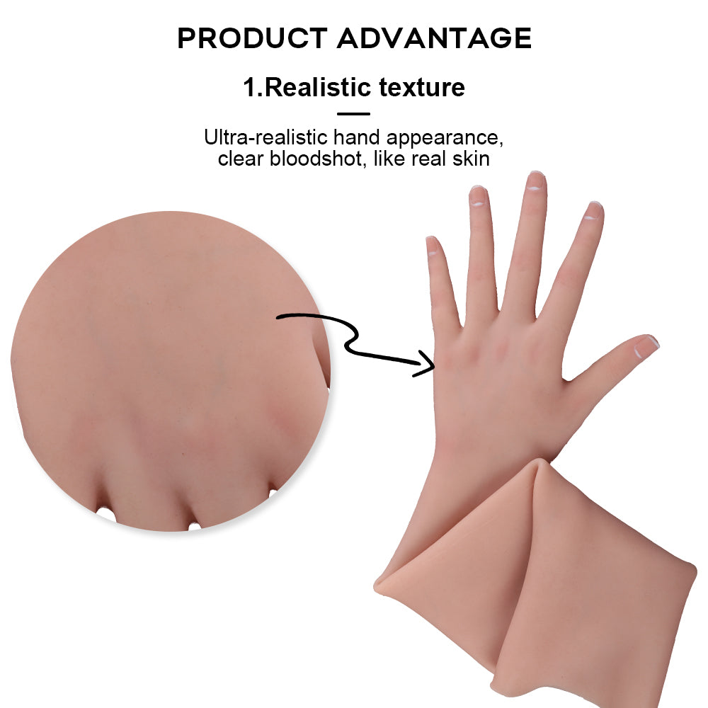 65cm Realistic Female Silicone Gloves With Veins For Cosplay