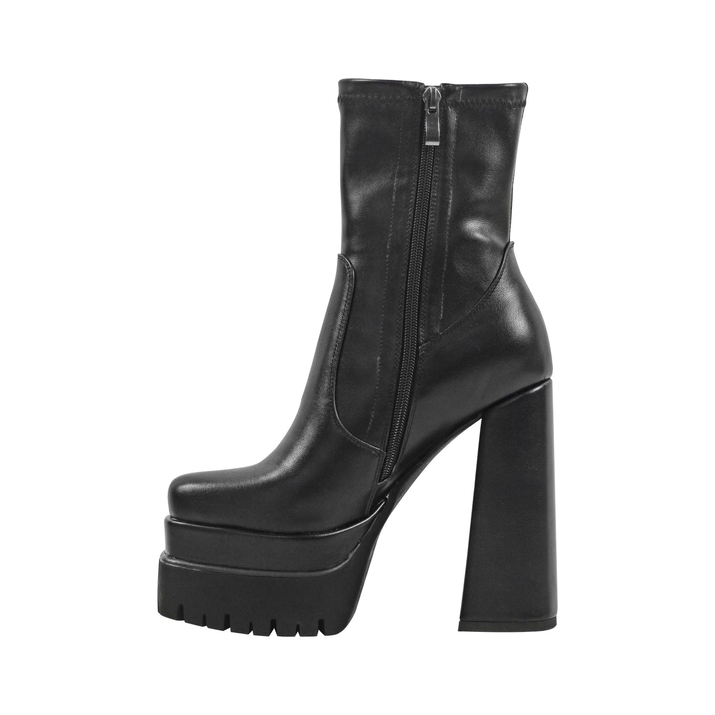 Double Platform Block Heel Ankle Crossdressing Boots