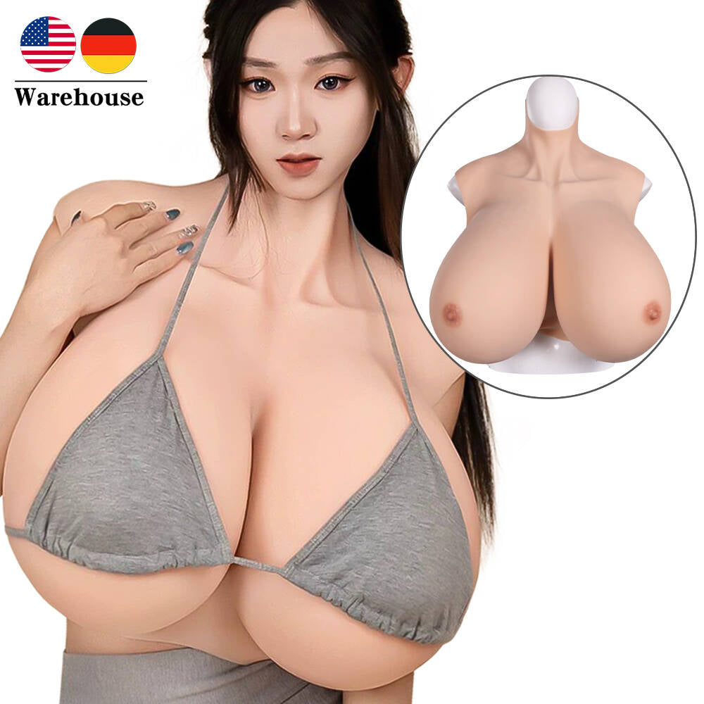 Mega Curves, Max Comfort – Plus-Size Silicone Breastplate with Huge Boobs (No-Oil, Cotton-Filled)