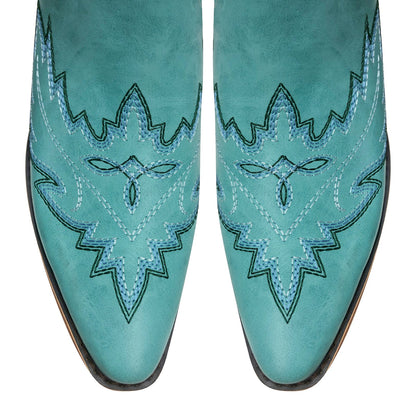 Embroidery Back Lace-up Over The Knee Western Boots
