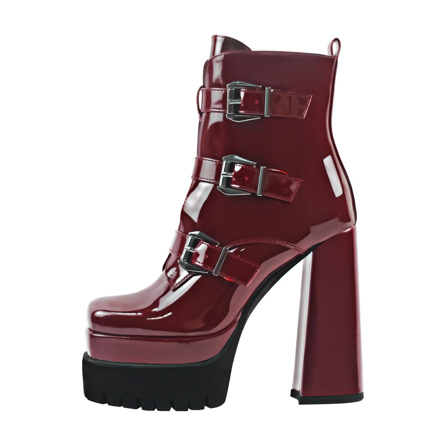 Double Platform Strap Buckle Crossdressing Ankle Boots