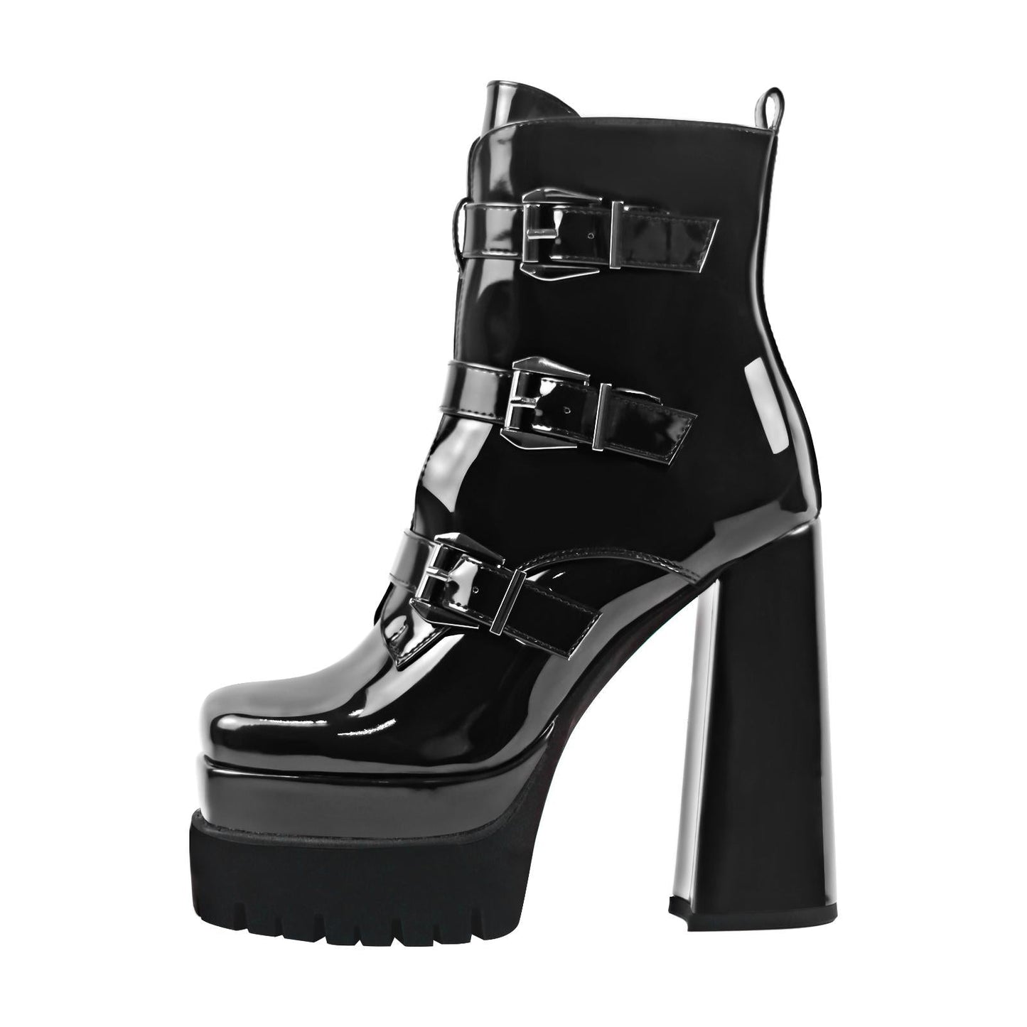 Double Platform Strap Buckle Crossdressing Ankle Boots