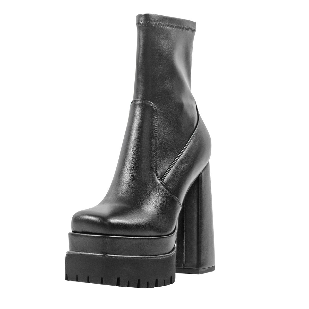 Double Platform Block Heel Ankle Crossdressing Boots