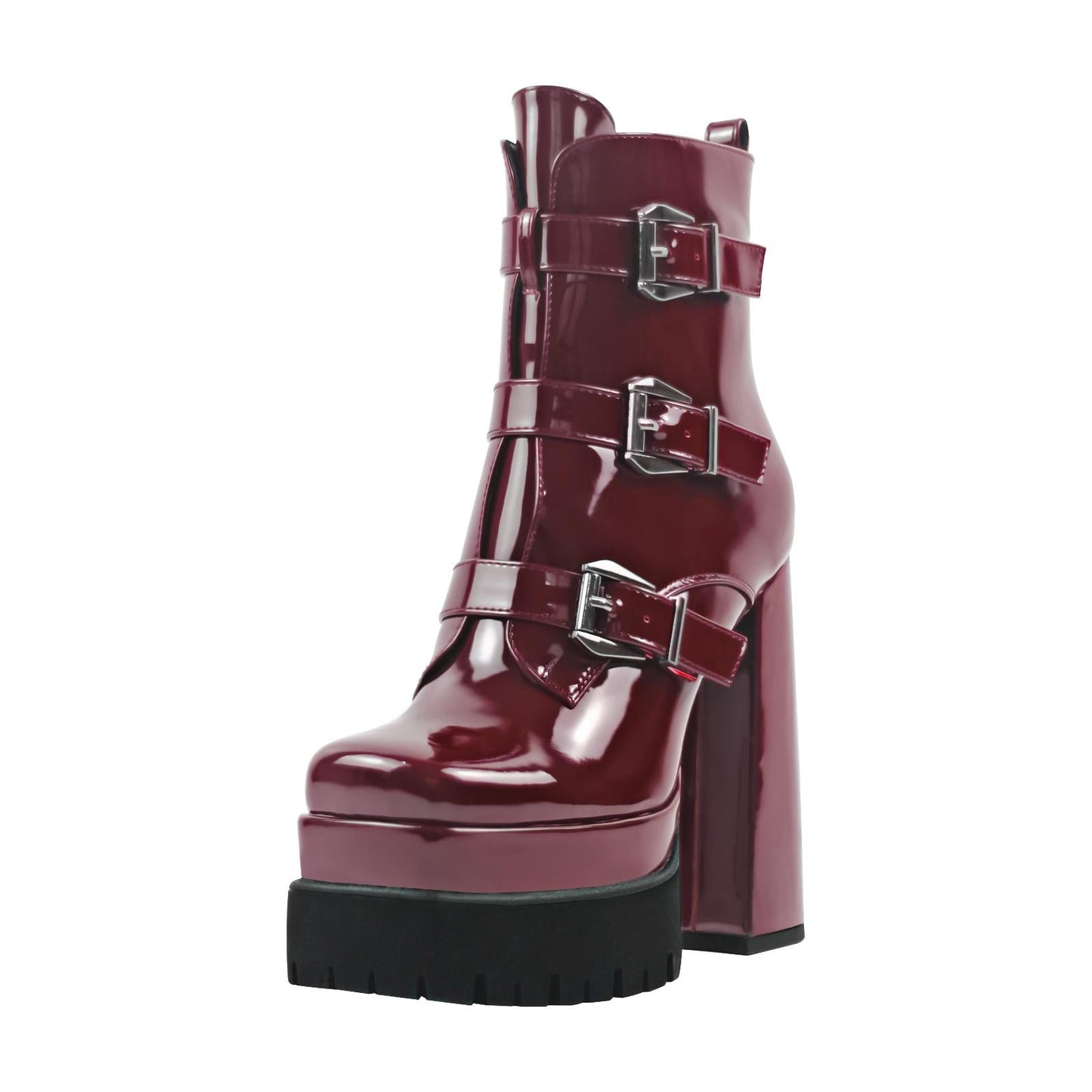 Double Platform Strap Buckle Crossdressing Ankle Boots