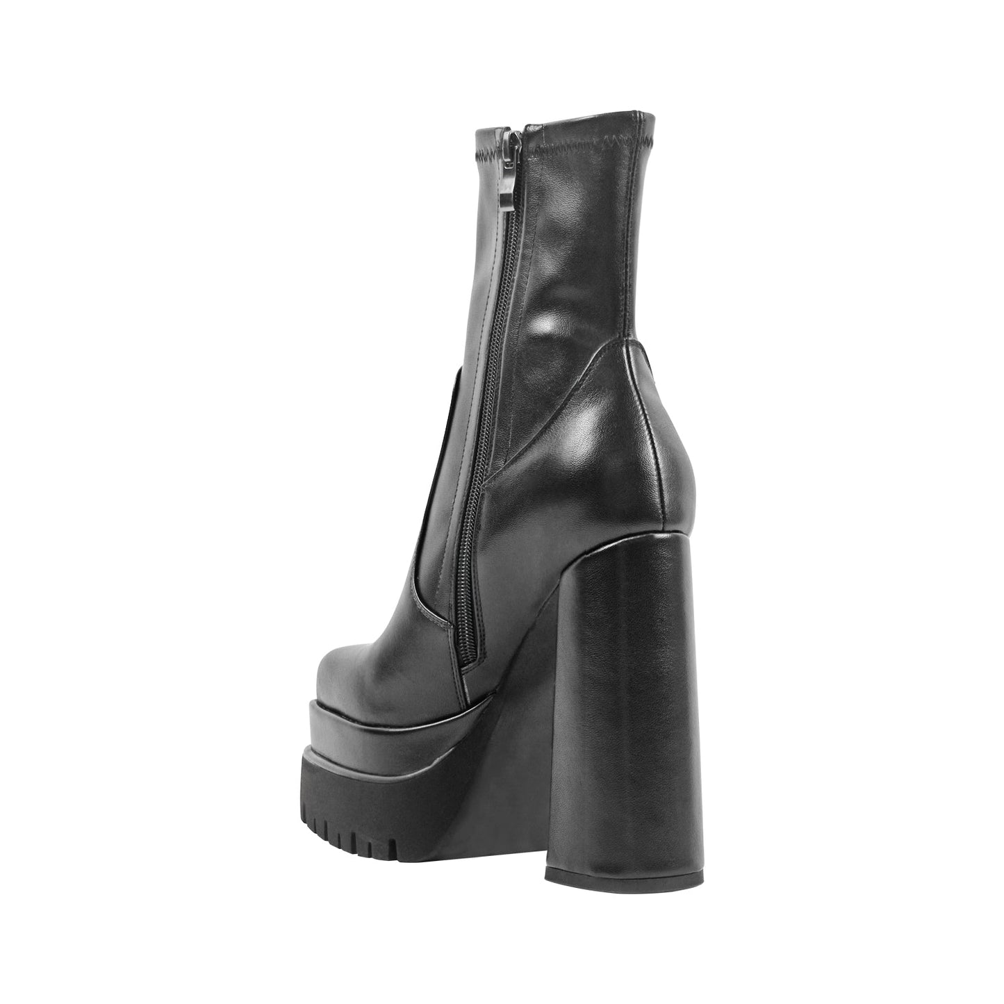 Double Platform Block Heel Ankle Crossdressing Boots