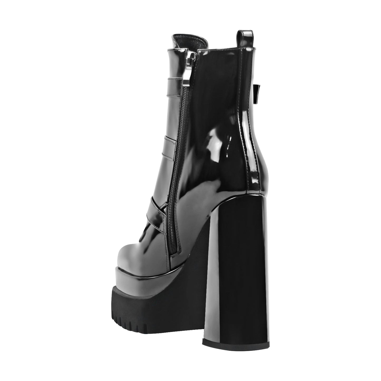 Double Platform Strap Buckle Crossdressing Ankle Boots