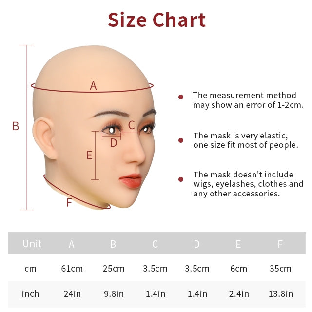 Angela Silicone Female Head Mask 1G For Crossdressing