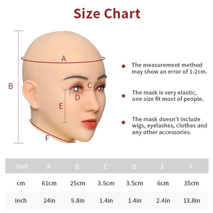 Angela Silicone Female Head Mask 1G For Crossdressing