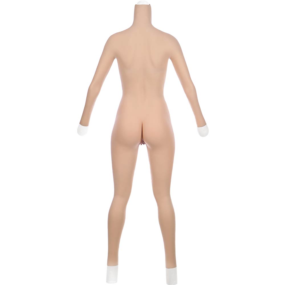 Full Body No-Oil Silicone Bodysuit – C &amp; E Cup Curves for Complete Feminization