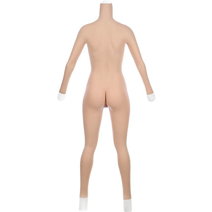 Full Body No-Oil Silicone Bodysuit – C &amp; E Cup Curves for Complete Feminization