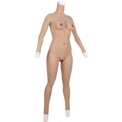 Full Body No-Oil Silicone Bodysuit – C &amp; E Cup Curves for Complete Feminization