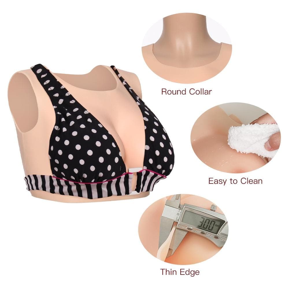 C-F Cup Round Collar Breastplate Silk Cotton Filler 1G