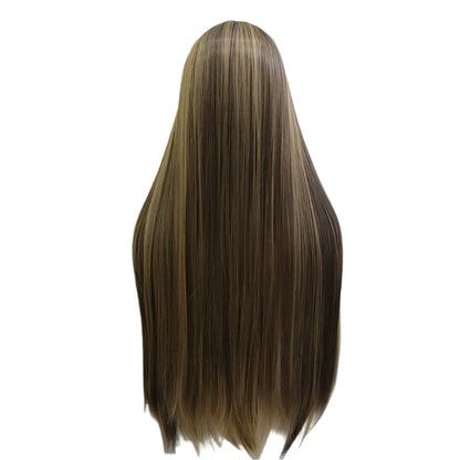 Brown Straight Synthetic Lace Front Crossdressing Wig