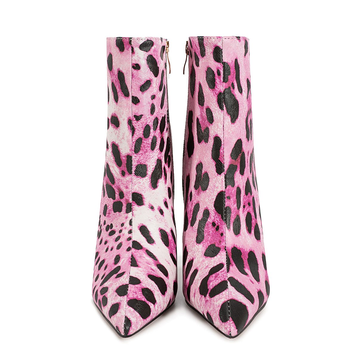 Pointed Toe Leopard High Heel Ankle Boots