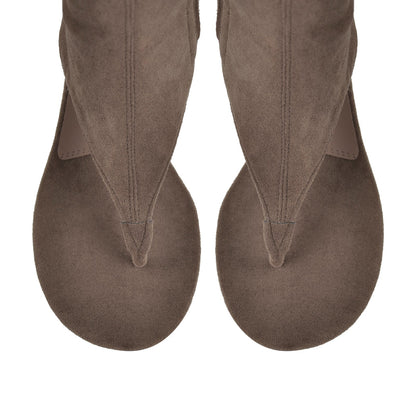 Thong Round Toe Mid-Calf Bootie Sandals