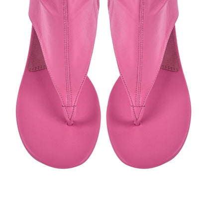 Thong Round Toe Mid-Calf Bootie Sandals