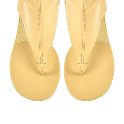 Thong Round Toe Mid-Calf Bootie Sandals