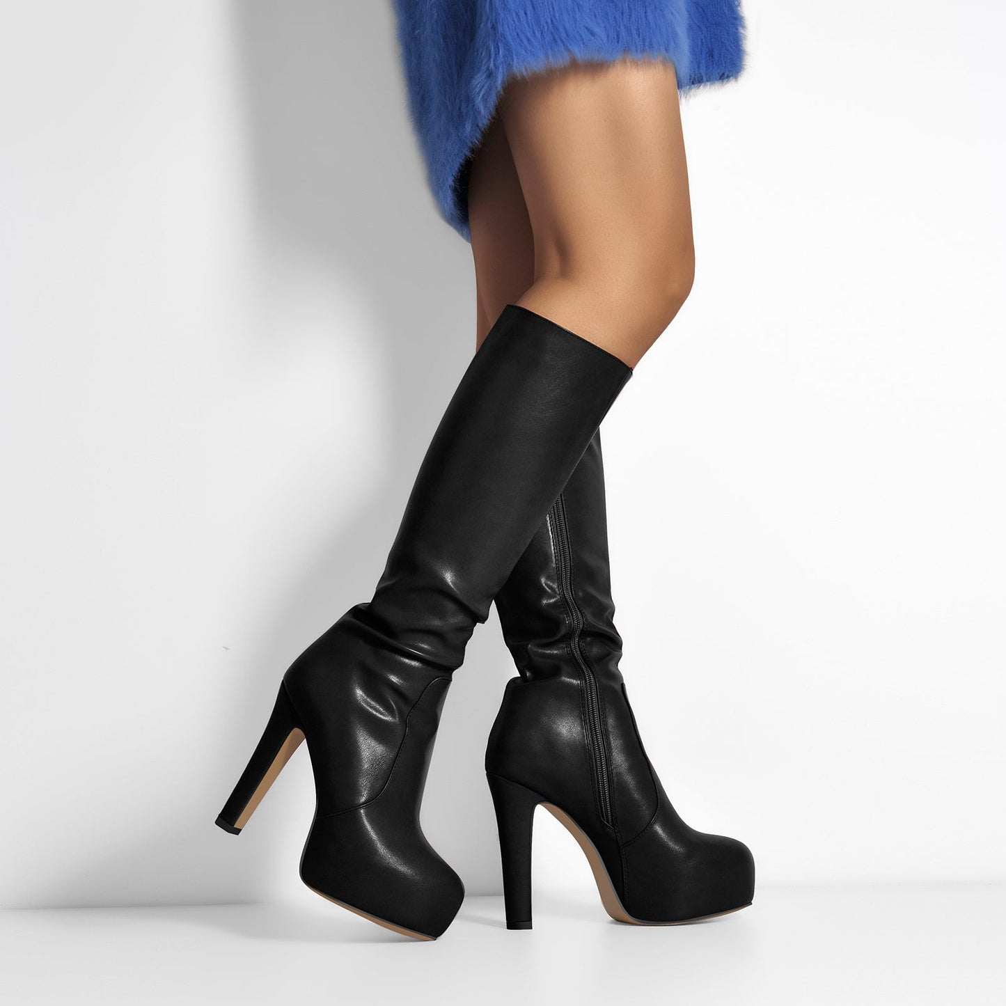 Platform High Heel Zipper Knee High Crossdressing Boots